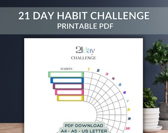 21 Day Habit Challenge Printable: Circular Tracker (PDF)