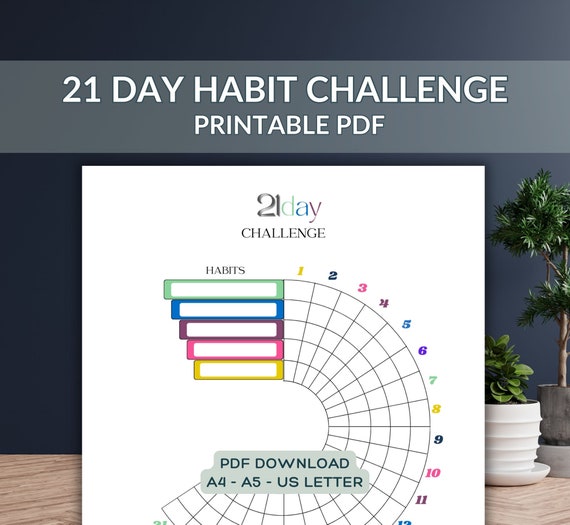 21 Day Habit Challenge Printable: Circular Tracker (PDF)