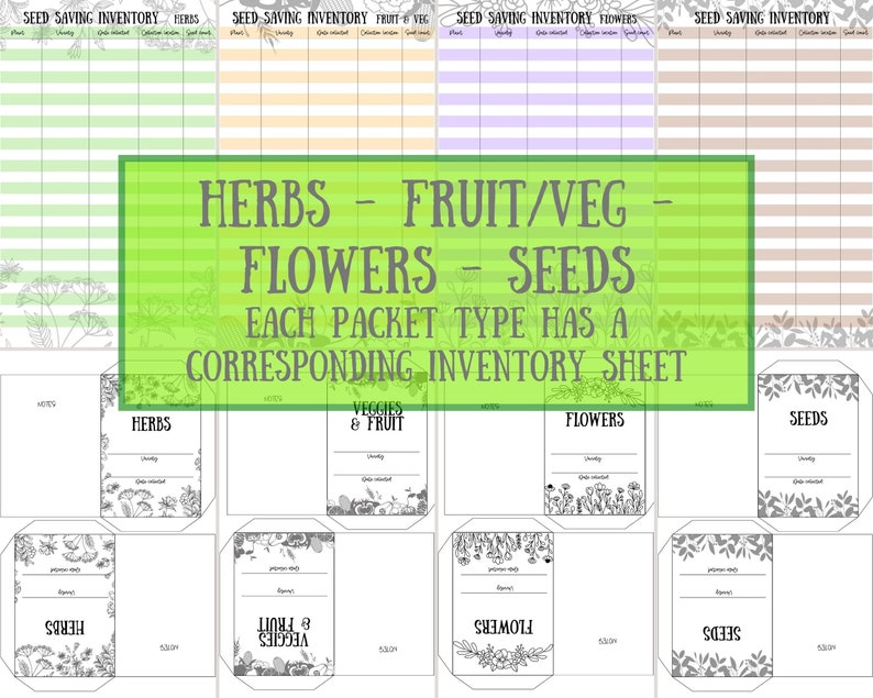 Printable Seed Envelopes DIY Seed Packets Seed Storage Seed Saving ...
