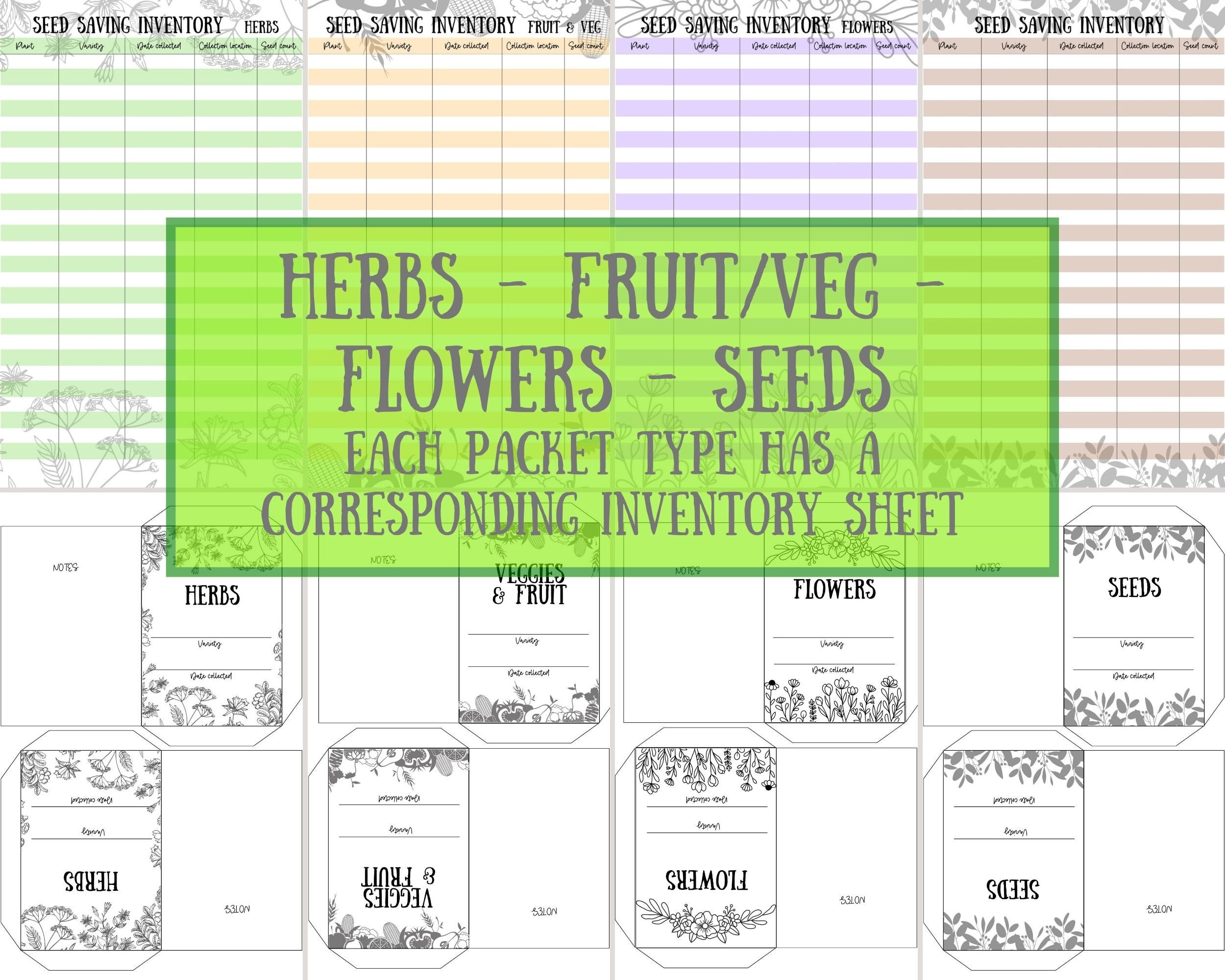Printable Seed Envelopes DIY Seed Packets Seed Storage Seed - Etsy