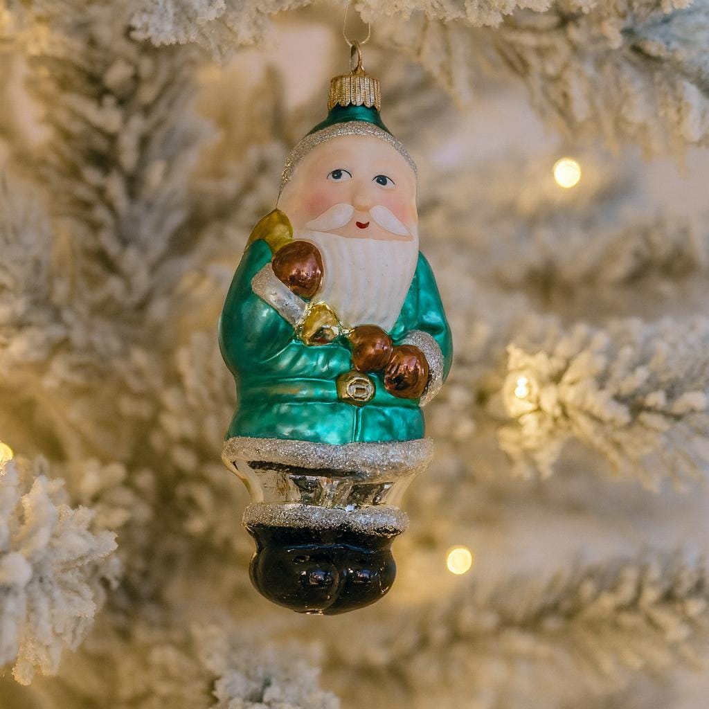 Vintage Mercury Glass Santa - Etsy