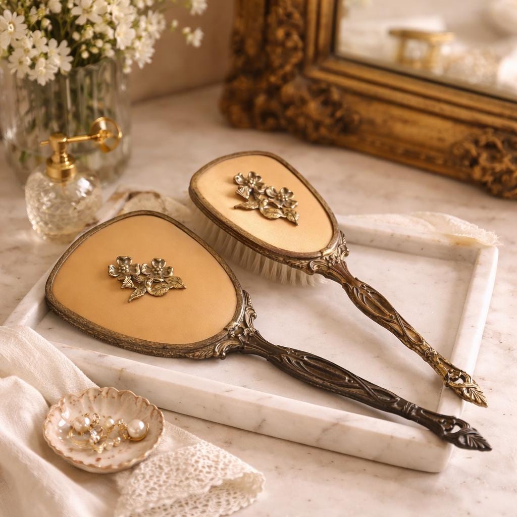 Vintage Gold Dresser Mirror - Etsy Vintage Gold Dresser Mirror - Etsy