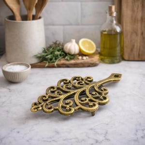 Vintage Solid Brass Tree Trivet | Holiday Table Centerpiece
