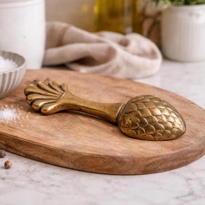 Vintage Brass Acorn Spoon • old world grandma chic Fall Decor