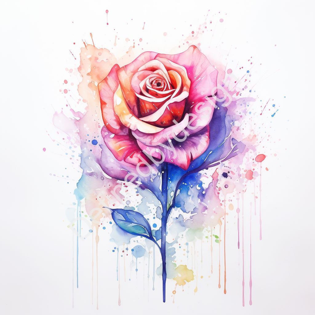 10 Watercolor Paintings of Roses 10 Abstract and Unique - Etsy