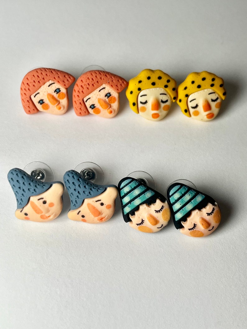 resin stud earrings: zdjęcie 3