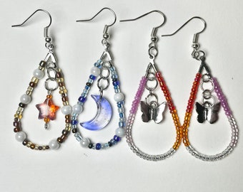 beaded teardrop earrings<3