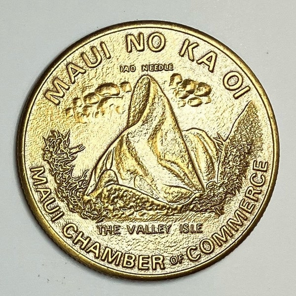 1975 Maui Dollar - Extremely Scarce Brass Token.  Use as a unique golf ball marker!