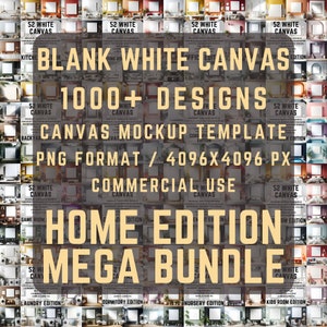Canvas Mockup Mega Bundle, Digital Art, Posters & Wall Art, Canvas Mockup Template For Canva, Square Wall Canvas Mockup, Unframed Canvas