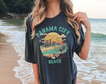 Comfort Colors® Panama City Beach Shirt Vacation Tee Vintage Summer T-Shirt Retro summer Shirt Summer Beach Graphic Tshirt