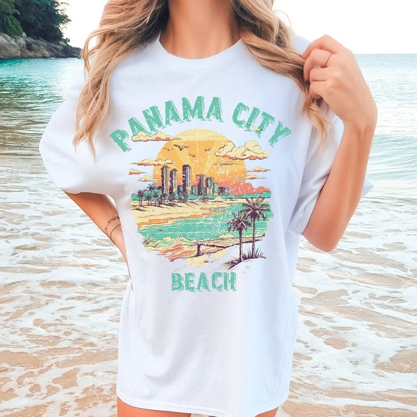 Panama City Beach Shirt, Comfort Colors Tee, Oversized Shirt, Vintage Beach Travel Tee, Trendy Graphic Tee, Oversized Tees, Retro Tshirt