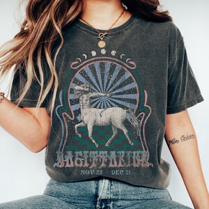 Sagittarius Sign Shirt Vintage Zodiac Shirt, Sagittarius Celestial T Shirt, Astrology Tee, Zodiac Gift November December Comfort Colors Tee