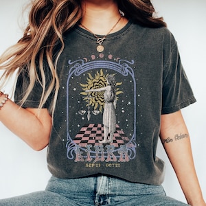 Libra Sign Shirt Vintage Zodiac Shirt, Libra Celestial T Shirt, Astrology Tee Zodiac Gift September October Comfort Colors Retro Boho Grunge