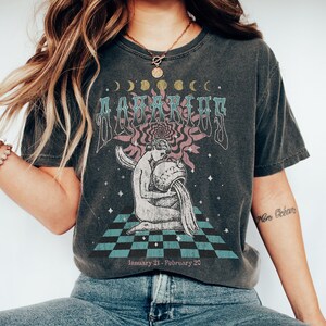 Verseau Signe Chemise vintage Zodiac Chemise, Verseau Céleste T-shirt, Astrologie Tee, Zodiac Cadeau Janvier Février Confort Couleurs Rétro Boho