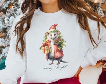Possum moletom gambá impressão natal gambá moletom gambá suéter gambá presentes cottagecore suéter cottagecore roupas gambá