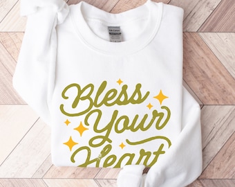 Sudadera sarcástica, sudadera bendita tu corazón, camisa bendita tu corazón, camisas sarcásticas, lindos refranes sureños
