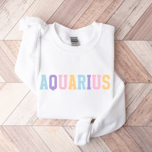 Aquarius Sweatshirt, Birthday Gifts, Aquarius Sweater, Zodiac Birthday, Aquarius Gifts, January And February Star Sign Sweatshirts
