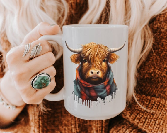 Highland Cow Coffee Mug, Funny Coffee Cup, Scottish Cow, Cow Lovers Gift, Highland Cow Gift, Farm Mug, Cow Gift For Women, Cottagecore Mug