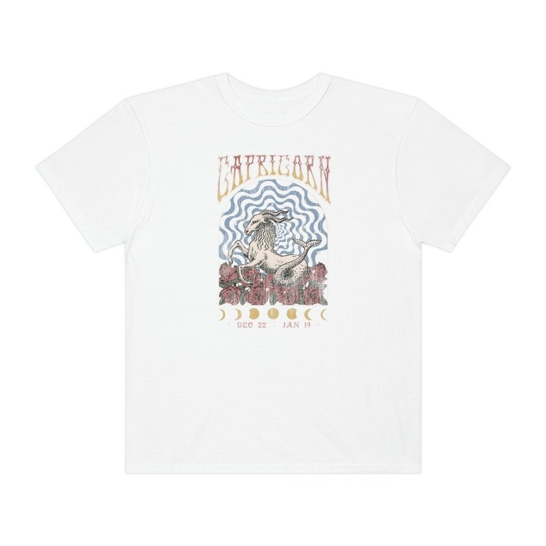 Capricorn Sign Shirt Vintage Zodiac Shirt, Capricorn Celestial T Shirt, Astrology Tee Zodiac Gift December January Comfort Colors Retro Boho image 10