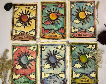 Sun Tarot Linocut Print
