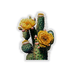 Saguaro Cactus Blossom Kiss-Cut Sticker | Decal | Gift | Gardening | Water bottle | Summer | Flower | State Flower Arizona