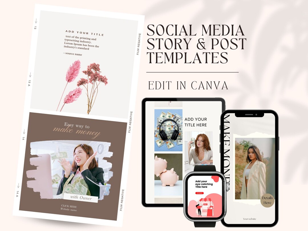 Posti Editable Canva Editable Social Media Post & Story Templates (digital Download ...