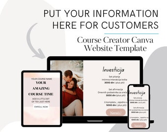 Course Creator Canva Website Template: Sales Funnel Landing Page (Digital Download)