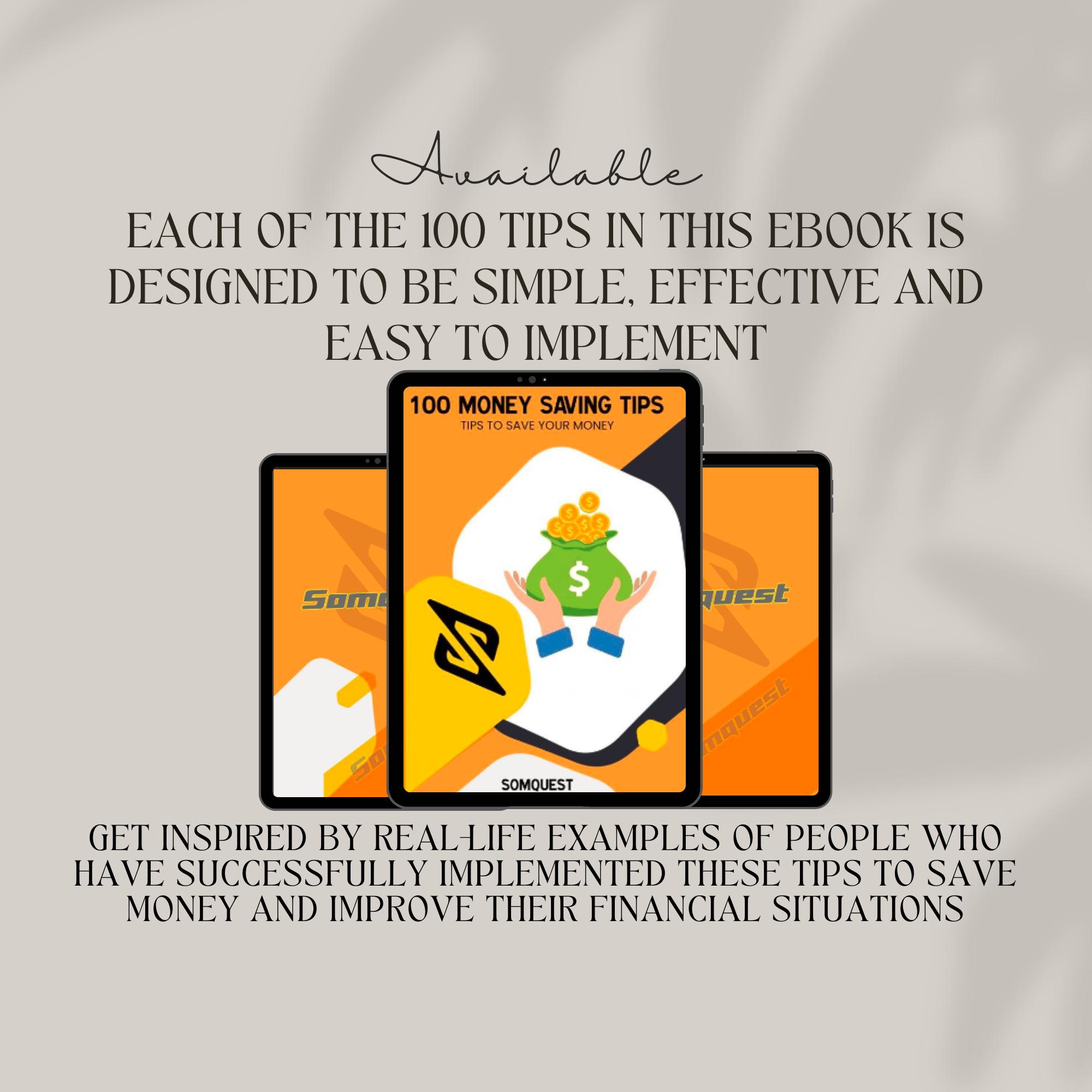 100 Money Savings Tips | INSTANT DOWNLOAD | Mastering Money | Financial ...