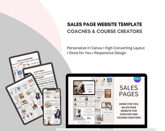 Sales Page Canva Template: Done-For-You Website (Digital Download)