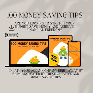 100 dicas para economizar dinheiro | DOWNLOAD INSTANTÂNEO | Dominando o dinheiro | Estratégias financeiras | Ebook de finanças digitais | Desafio de economia de dinheiro