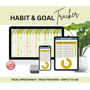 Habit Tracker Spreadsheet| spreadsheet template| habit tracker| task tracker| 2025 planner| excel| google sheet| 2025 planner| task tracker