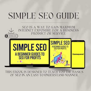 Simple SEO Guide | INSTANT DOWNLOAD | Seo Ebook | Seo for Profits Guide | Seo Tactics | Search Engine Optimization | Seo Basics