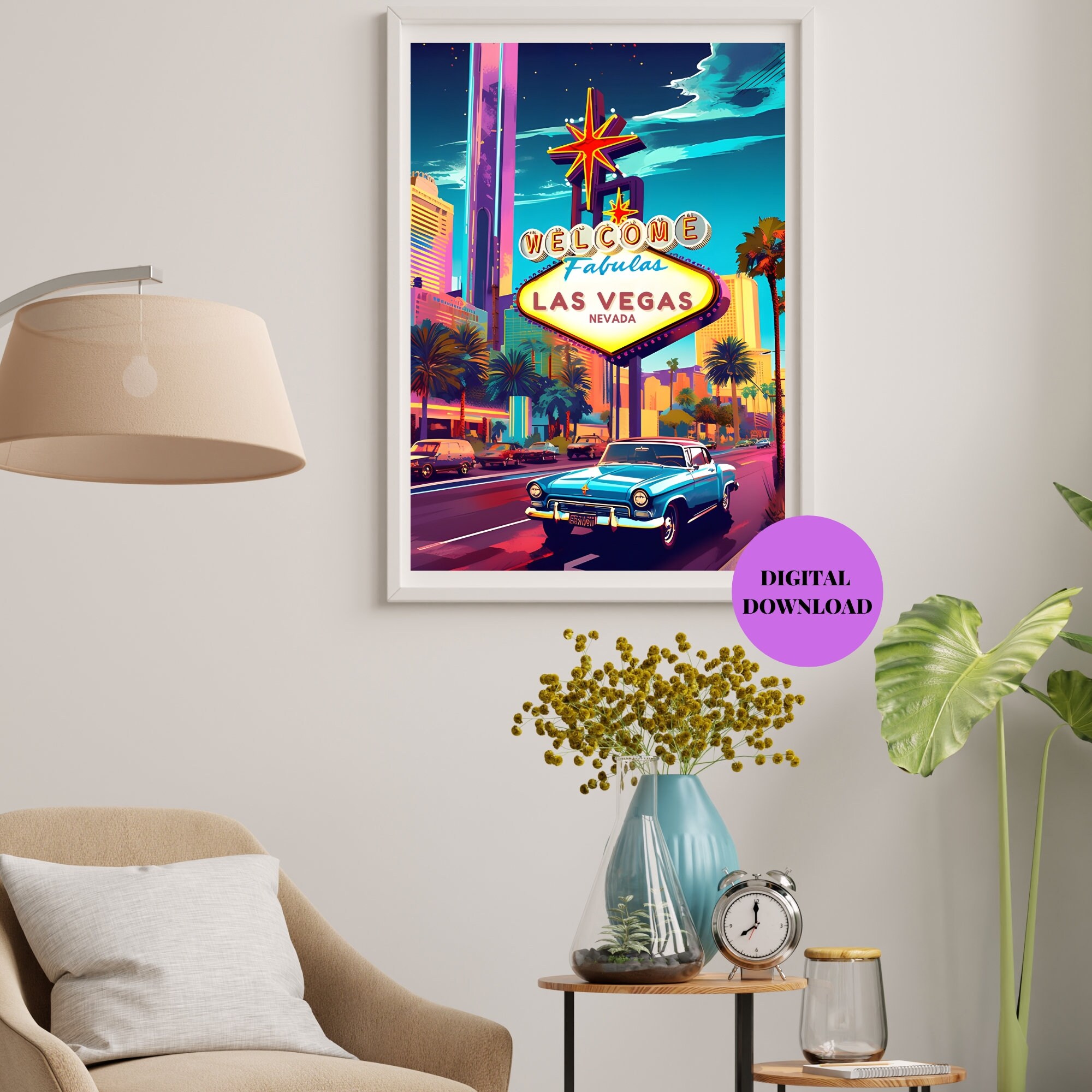 Affiche de voyage Las Vegas Affiche Nevada Affiche