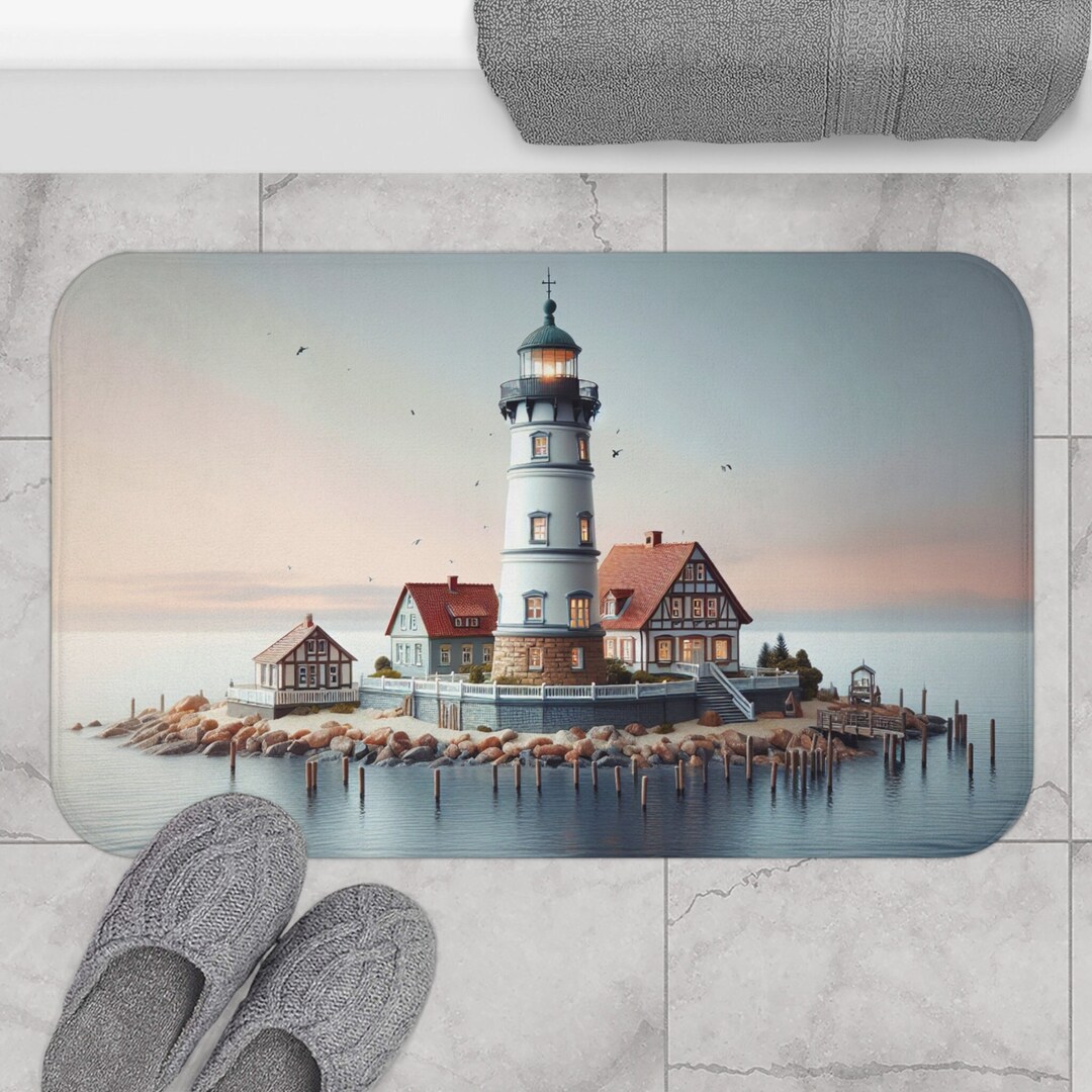 Lighthouse Seascapes Bath Mat