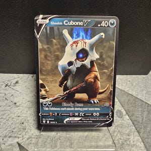Cubone custom horror Pokémon fanartkaart