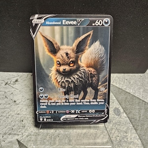 Tarjeta personalizada de Eevee con diseño de fan del Pokémon Horror