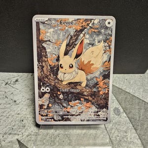 Cartão de arte de fã de Pokémon Eevee Ukiyo-e personalizado
