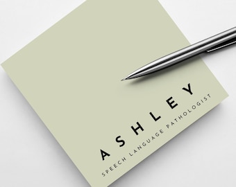 SLP Post-It Notes, Personalized Speech Language Pathologist Gifts, Custom Memo Pads, Name Notepads for Speech Therapy, cfy cf ccc-slp