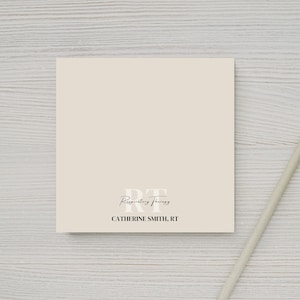 May include: A white notepad with the text "RT" in black and the words "Remembering Things" and "CATHERINE SMITH, RT" in black.