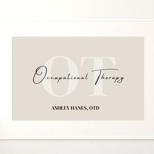 Personalisierte Ergotherapie Druck, Ergotherapie Zeichen, neutrales OT Geschenk, OT Wand Kunst Dekor, Ergotherapie Poster