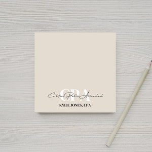 Personalized CPA Post-It Notes, Gifts for CPAs, Certified Public Accountant Gifts, Coworker Gift, Graduation Gifts, CPA License Note Pad