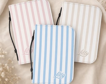Personalized Bible Cover, Custom Striped Case for Bible, Case with Handle, Faith Jesus Christian Book Cover, Customizable Christian Gifts