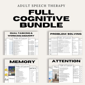 200+ Cognitive Activities for Adult Speech Therapy, Speech Language Pathology Activities, Cognition Treatment, TBI, Stroke, Dementia