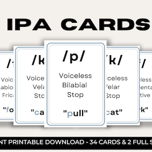 IPA Karten, Flashcards Internationales Phonetisches Alphabet, Zum Studieren, Handouts, Dekor, Karten für Lernzwecke - DIGITAL