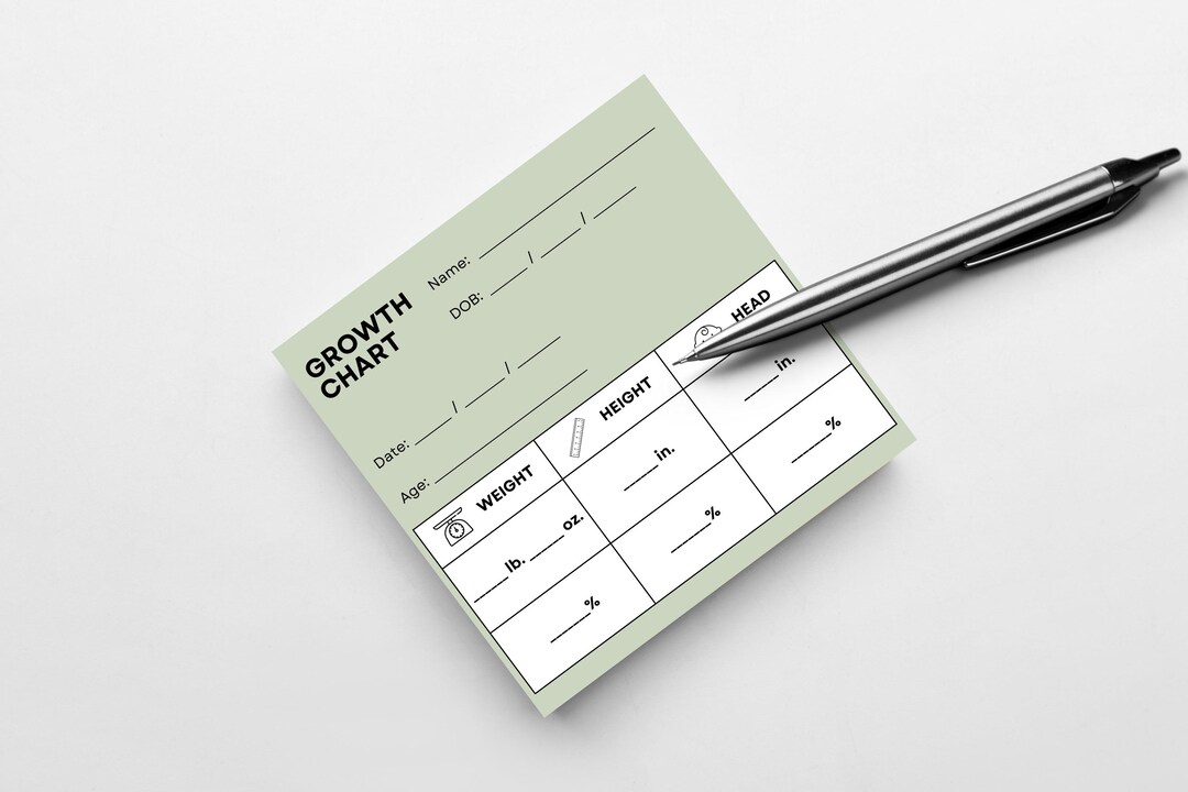 Growth Chart Post-it® Notes, Checkup Log for Baby and Kid Visits ...