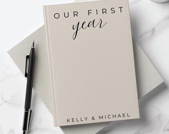 Personalized First Year Notebook, Gifts for Couples, Newlywed Gifts, Wedding Gifts, Couple Notebook, Anniversary Gifts, Our First Year Book