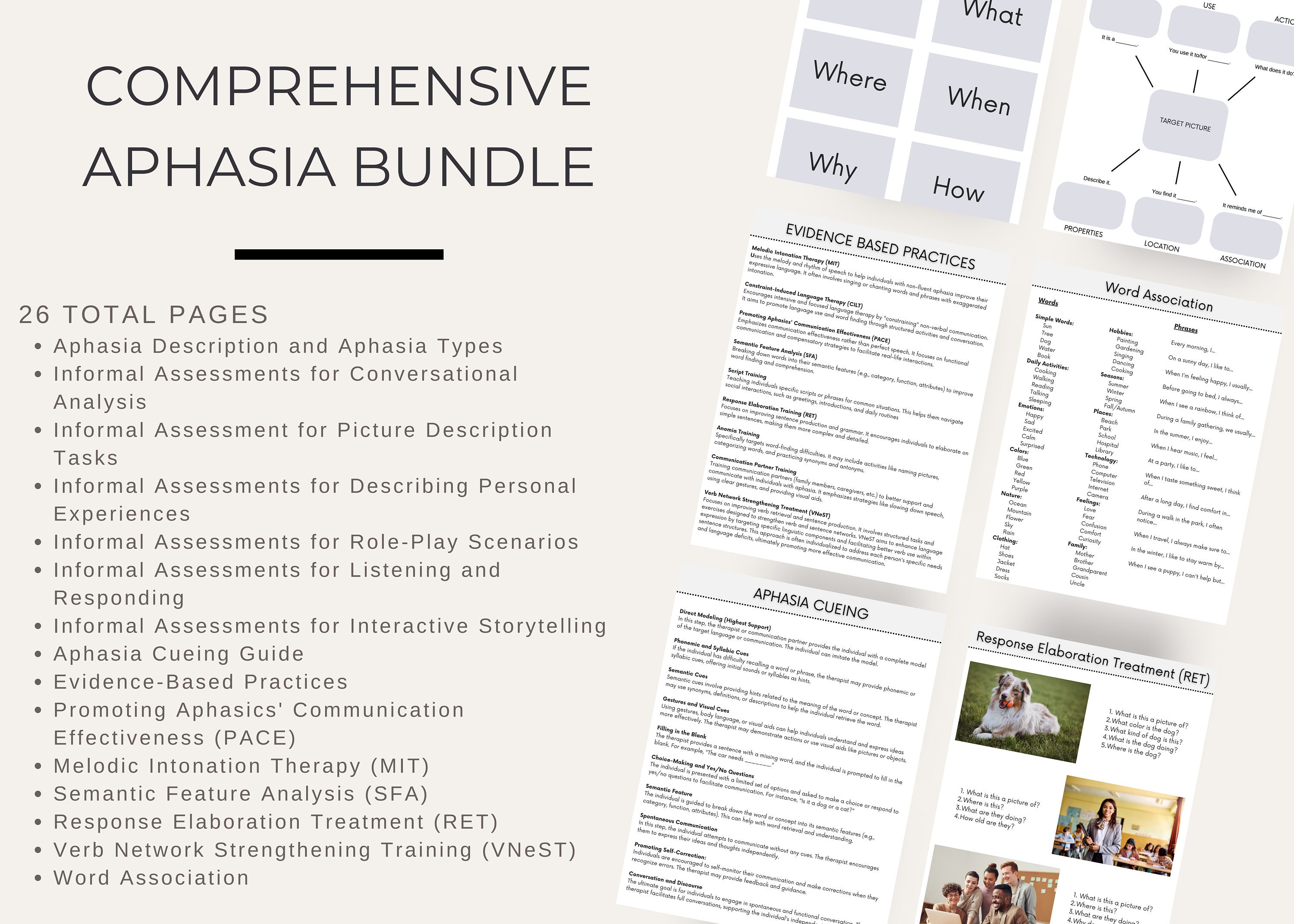 Aphasia Activities for Adult Speech Therapy, Speech Language Pathology ...