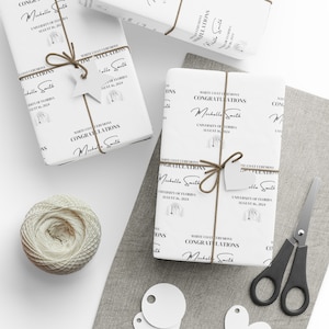Papier cadeau personnalisé pour la cérémonie de la blouse blanche, Cadeaux pour la cérémonie de la blouse blanche, Papier d'emballage pour cadeaux, Cadeaux blouse blanche, Rouleau d'emballage cadeau