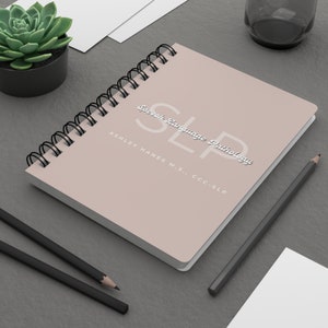 Personalized SLP Notebook, Custom Spiral Bound Journal, Gifts for SLPs, Speech Language Pathologist Gifts, Speech Therapy