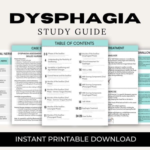 Complete Dysphagia Guide, Study Guide Bundle for Swallowing Therapy, Dysphagia Disorders, Speech Language Pathology Students, SLP Materials